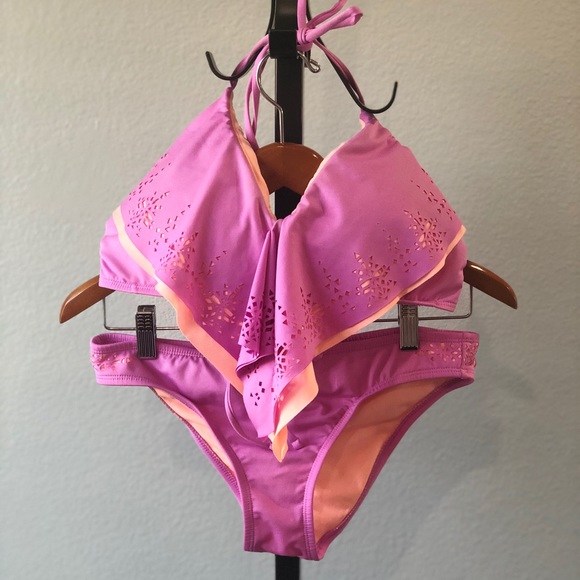 Xhilaration Other - Xhilaration Lavender and Neon Orange Bikini
